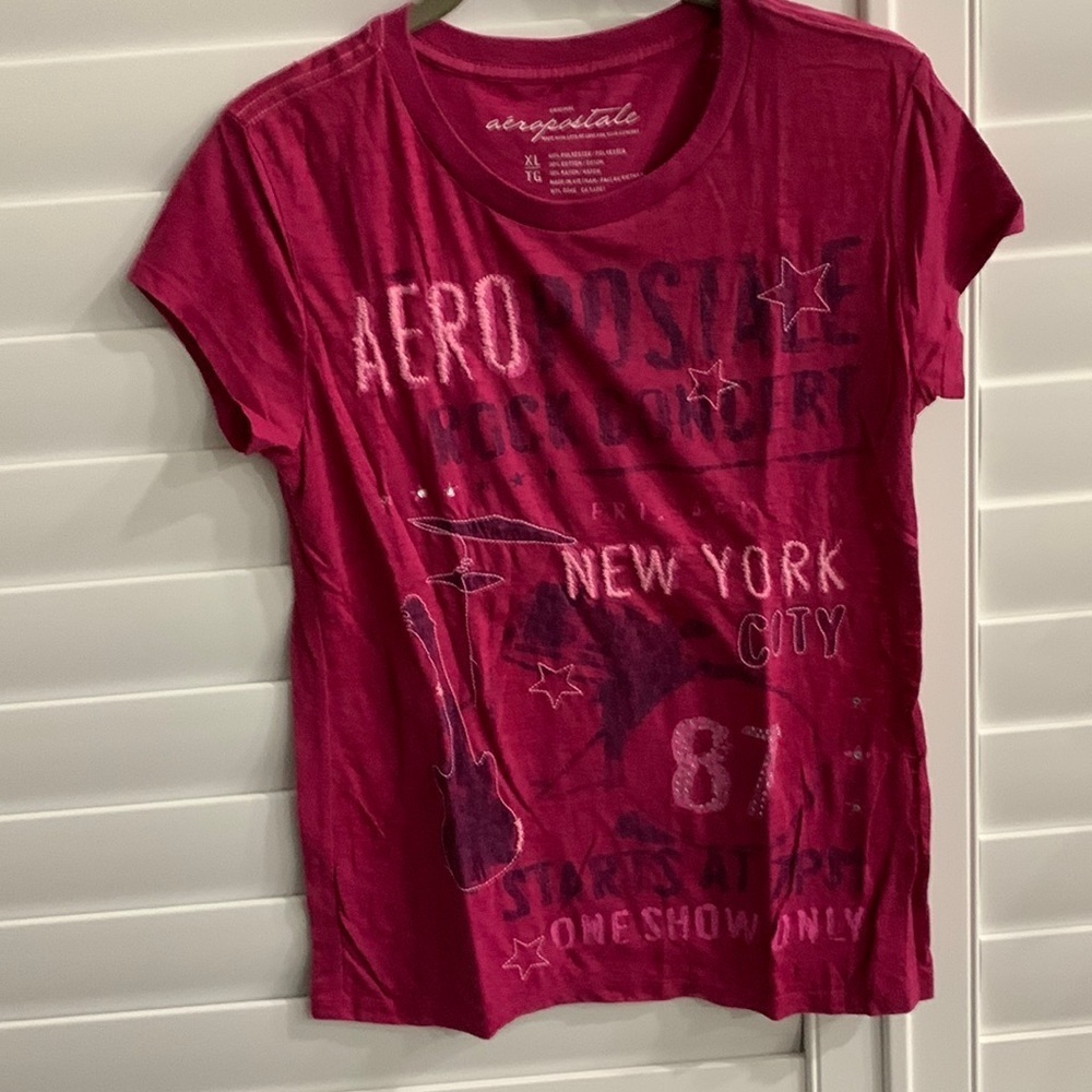 Womens Aeropostale Aero Short Sleeve Graphic Tee Size XL pink T-shirt